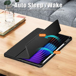 For Xiaomi Pad 7 Pro / Pad 7 Case Tri-Fold Stand PU Leather+TPU+Clear PC Back Cover