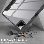 For Xiaomi Pad 7 Pro / Pad 7 Case Tri-Fold Stand PU Leather+TPU+Clear PC Back Cover