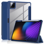For Xiaomi Pad 7 Pro / Pad 7 Case Tri-Fold Stand PU Leather+TPU+Clear PC Back Cover