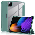 For Xiaomi Pad 7 Pro / Pad 7 Case Tri-Fold Stand PU Leather+TPU+Clear PC Back Cover