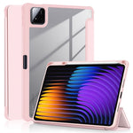 For Xiaomi Pad 7 Pro / Pad 7 Case Tri-Fold Stand PU Leather+TPU+Clear PC Back Cover
