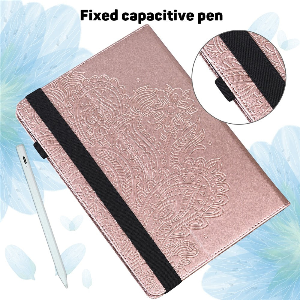 For Honor Pad X8b / Pad X8a Case Peacock Flower Pattern Card Holder Leather Tablet Cover