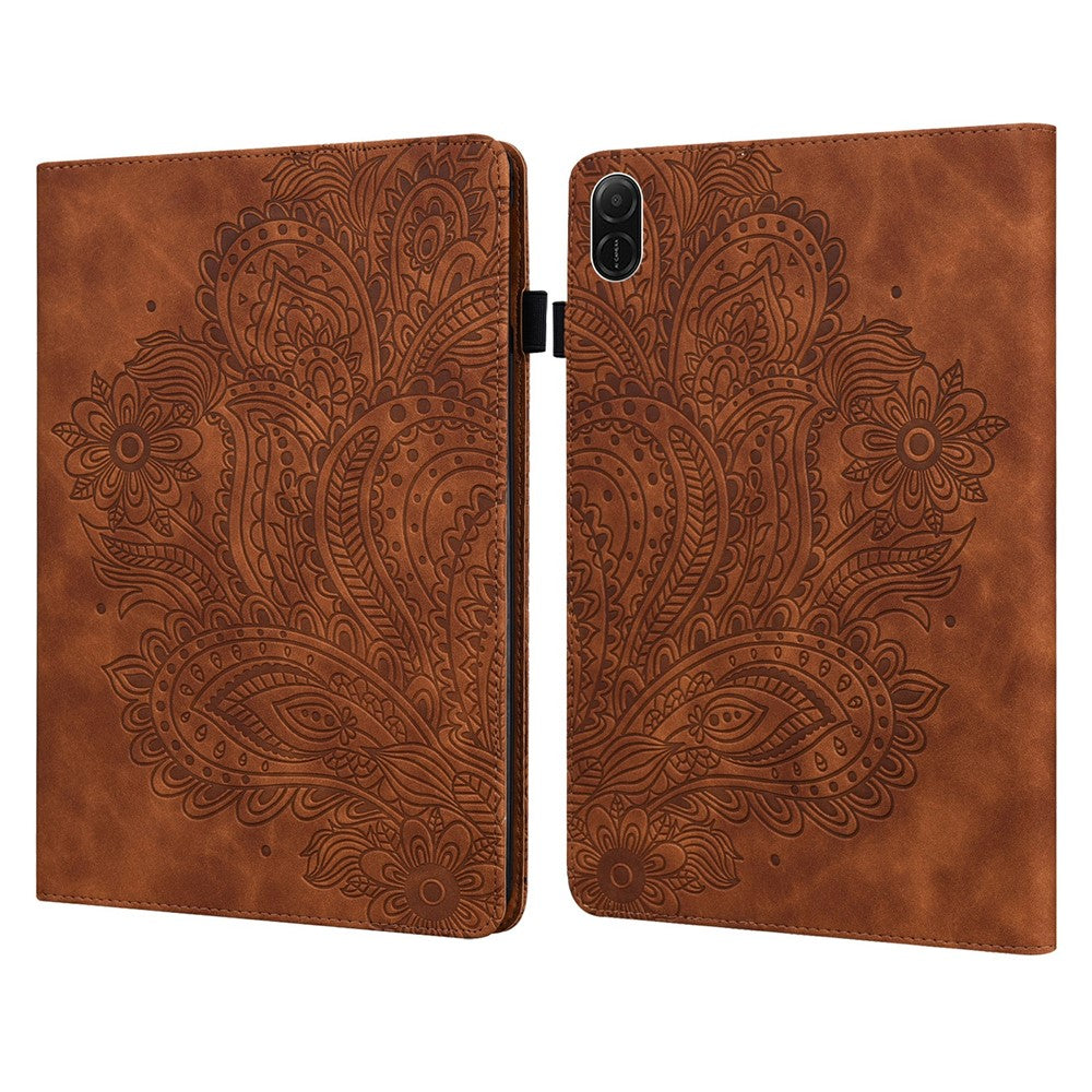 For Honor Pad X8b / Pad X8a Case Peacock Flower Pattern Card Holder Leather Tablet Cover