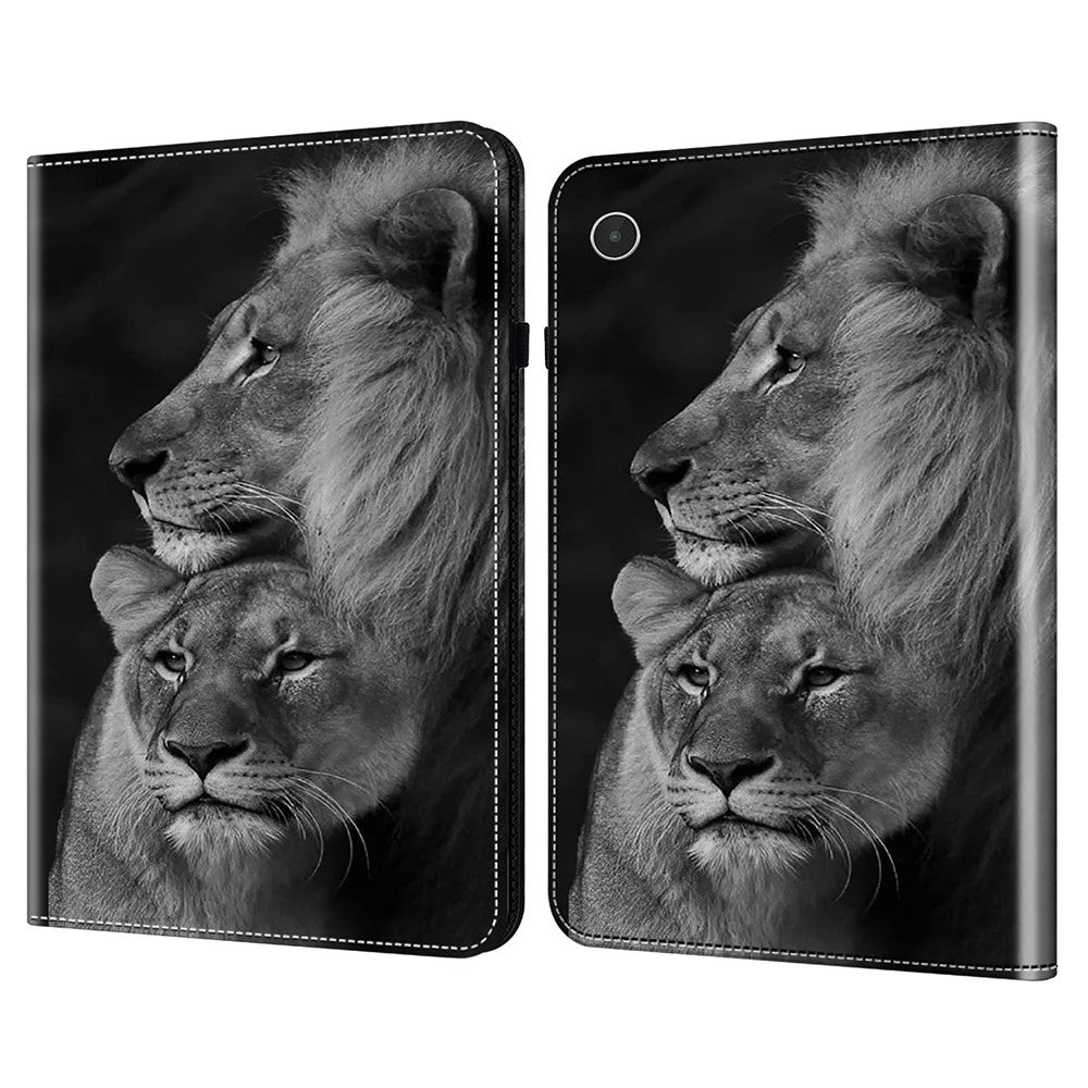 For Lenovo Tab Plus Case Flip Stand Leather Tablet Cover Pattern Printed