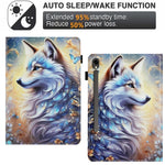 For Samsung Galaxy Tab S9 / S10 FE / S9 FE Case Pattern Leather Tablet Cover with Auto Sleep / Wake, Card Holder