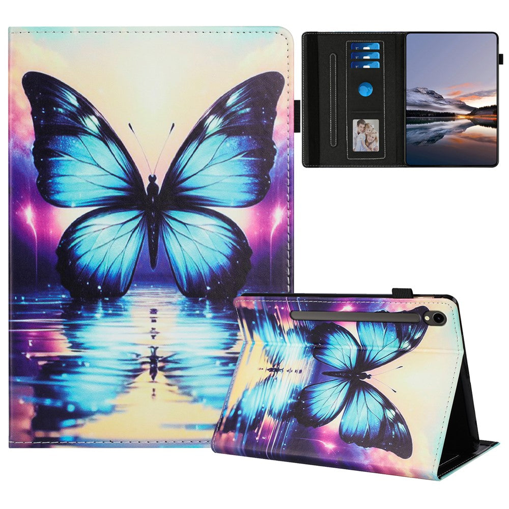For Samsung Galaxy Tab S9 / S10 FE / S9 FE Case Pattern Leather Tablet Cover with Auto Sleep / Wake, Card Holder