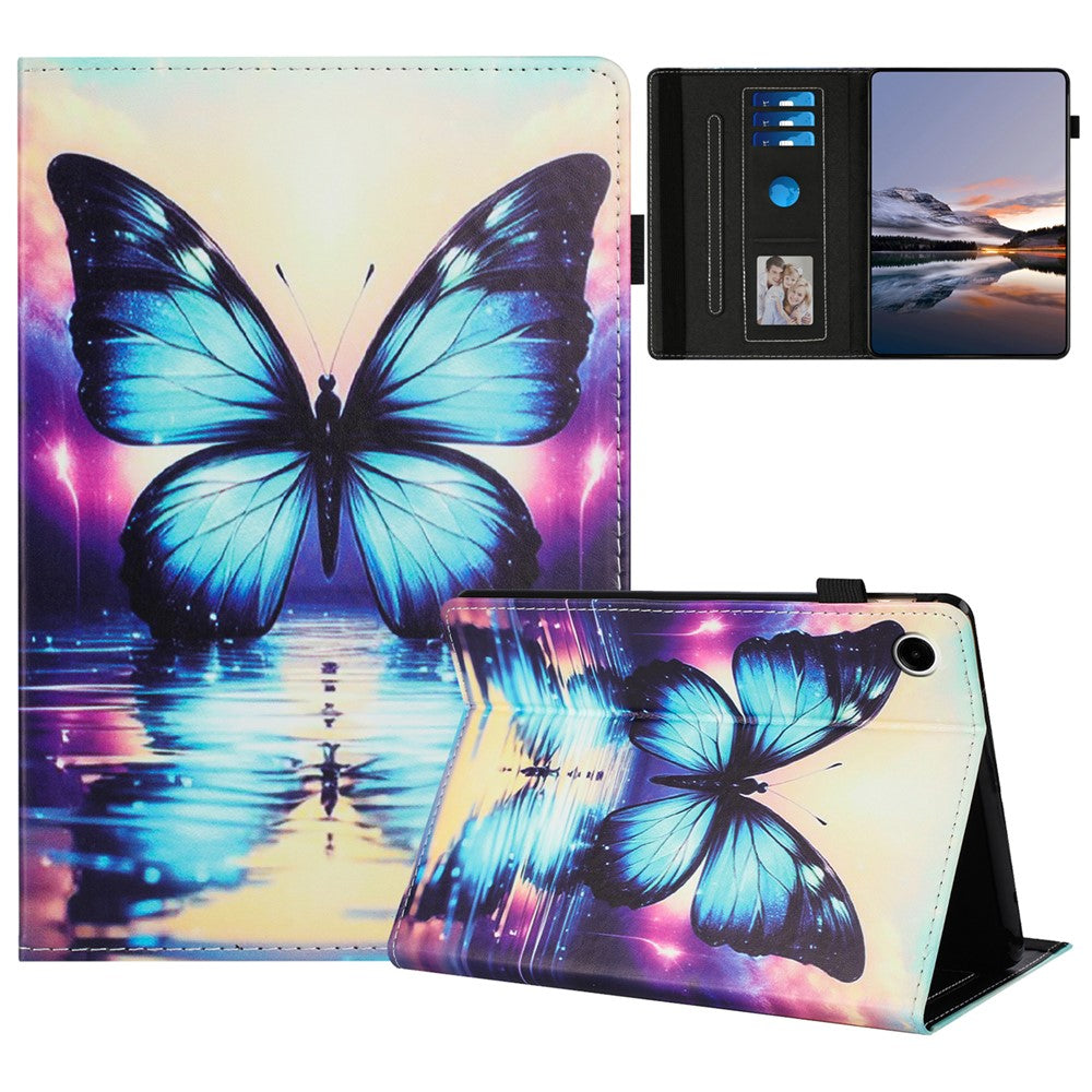 For Lenovo M10 Plus TB-X606F Case Pattern Leather Tablet Cover with Auto Sleep / Wake, Card Holder
