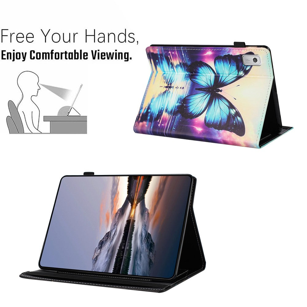 For Lenovo Tab M9 TB-310FU Case Pattern Leather Tablet Cover with Auto Sleep / Wake, Card Holder
