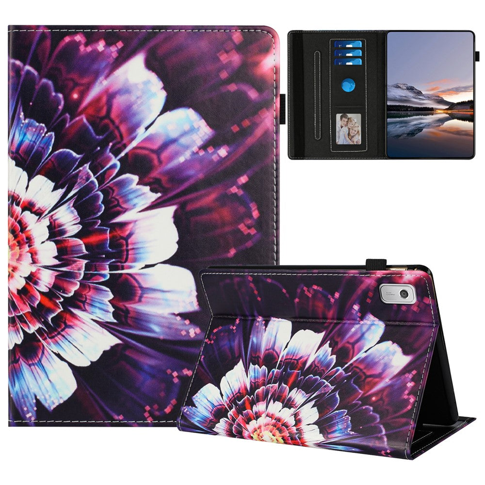 For Lenovo Tab M9 TB-310FU Case Pattern Leather Tablet Cover with Auto Sleep / Wake, Card Holder