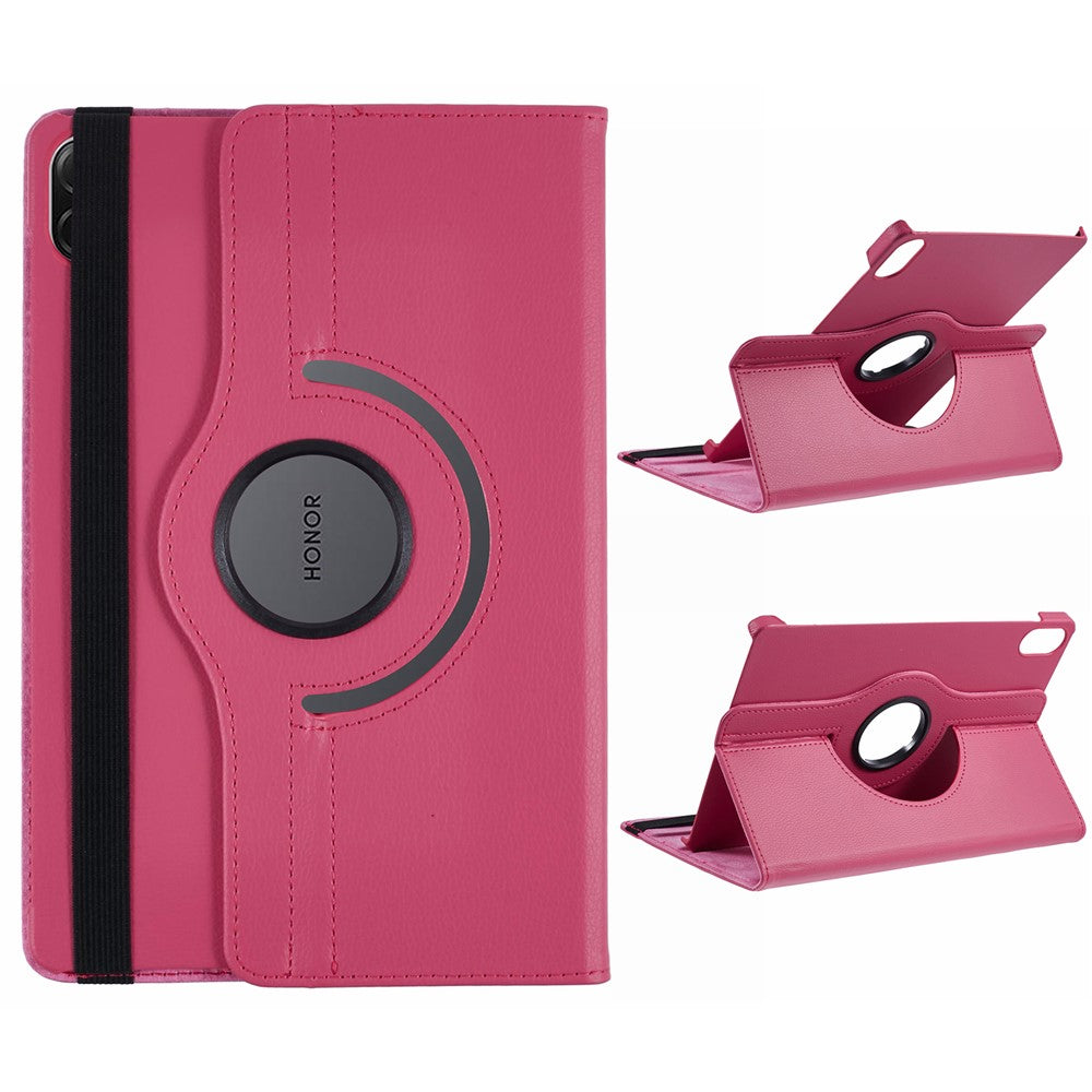 For Honor Pad X8b / Pad X8a / Pad X9 Case Rotating Stand PU Leather+PC Tablet Cover with Elastic Band