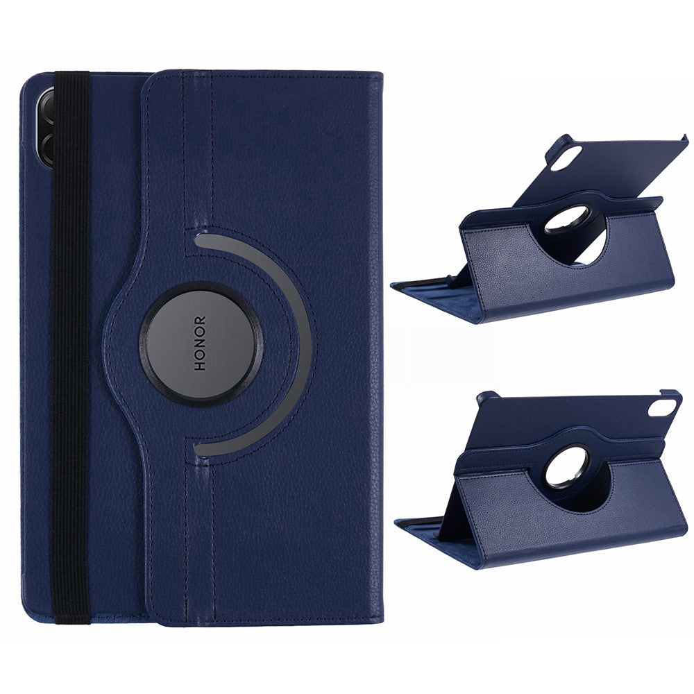 For Honor Pad X8b / Pad X8a / Pad X9 Case Rotating Stand PU Leather+PC Tablet Cover with Elastic Band