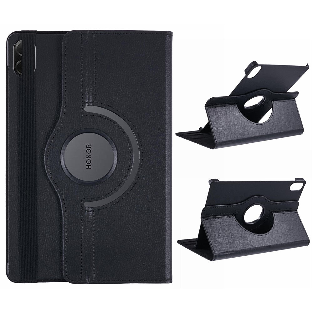 For Honor Pad X8b / Pad X8a / Pad X9 Case Rotating Stand PU Leather+PC Tablet Cover with Elastic Band