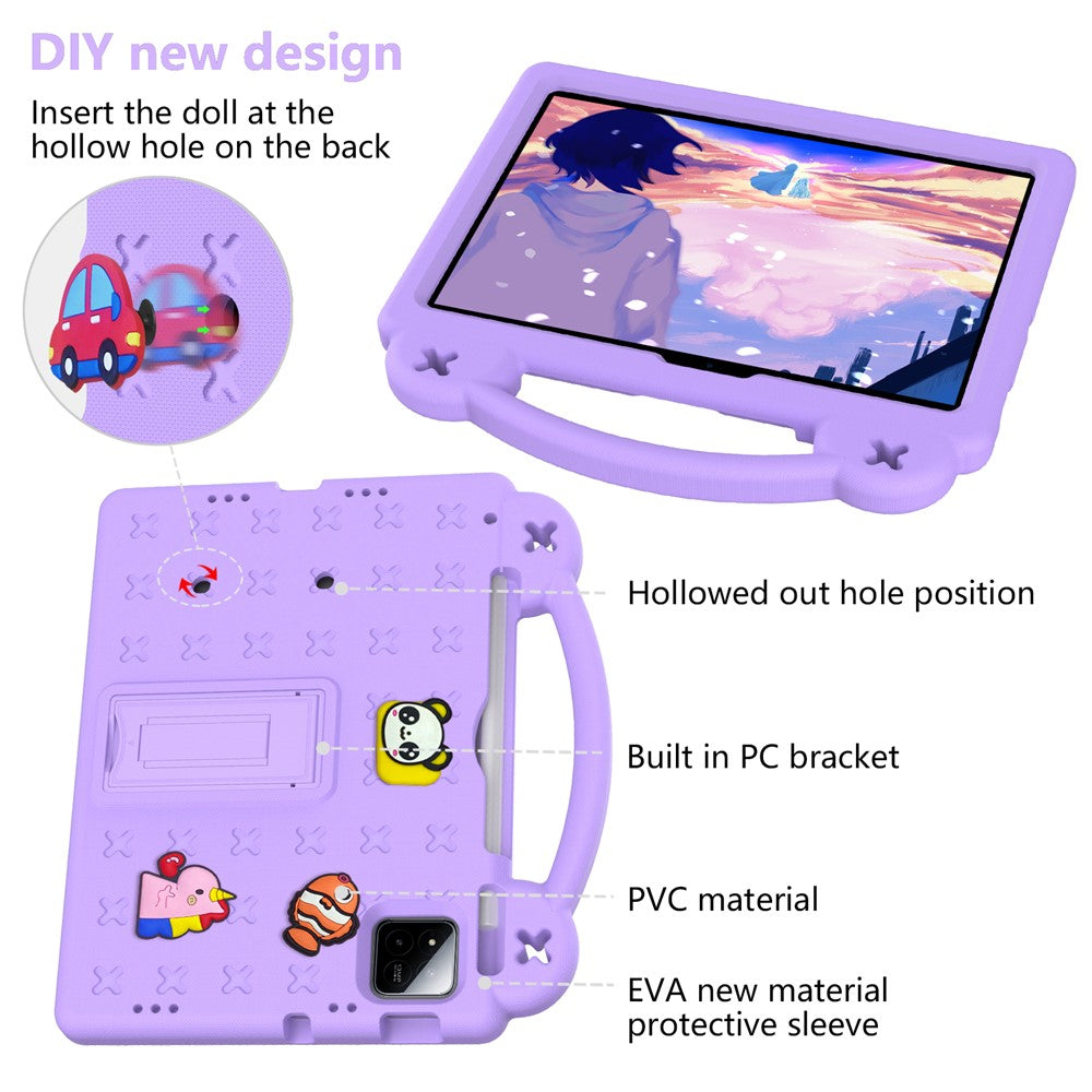 For Xiaomi Poco Pad X1 / Pad 8 Pro / Pad 8 / Pad 7 Pro / Pad 7 Case Kids Cartoon Patterns Hand Grip Kickstand Tablet EVA Cover