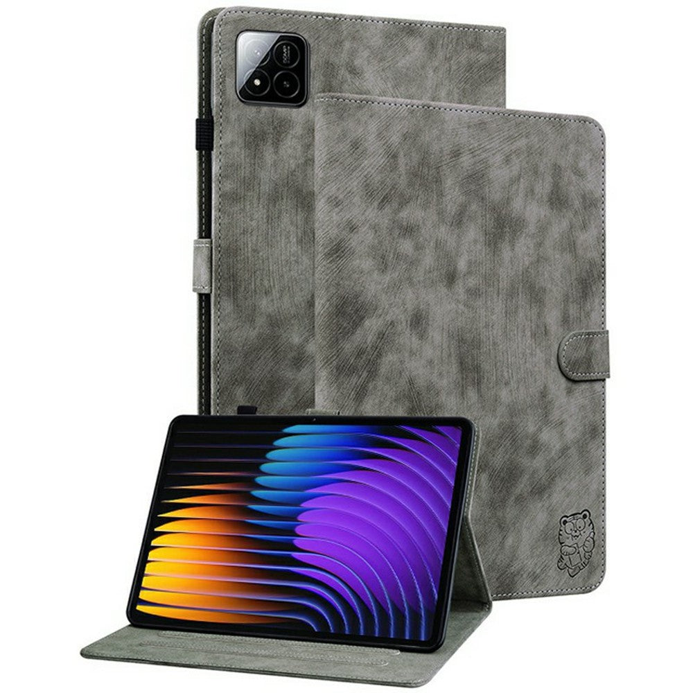 For Xiaomi Poco Pad X1 / Pad 8 Pro / Pad 8 / Pad 7 Pro / Pad 7 Cases Tiger Imprint Anti-Scratch PU Leather Tablet Cover