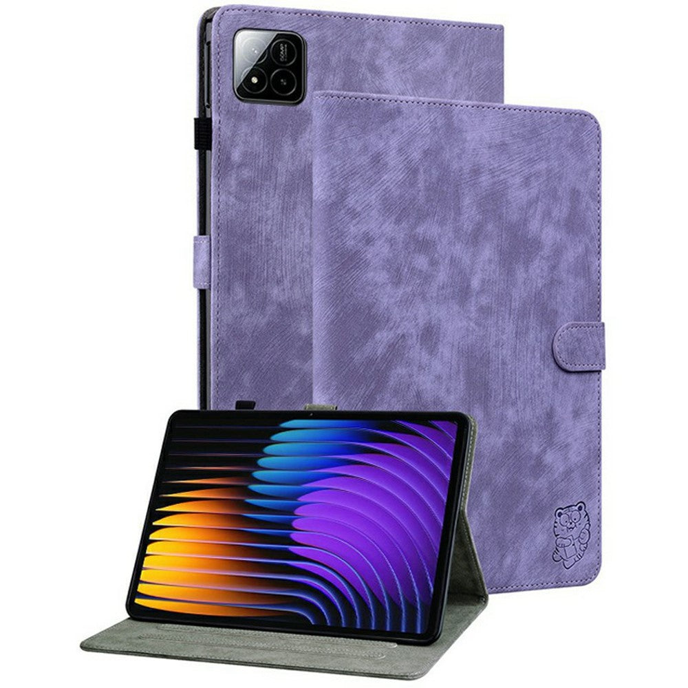 For Xiaomi Poco Pad X1 / Pad 8 Pro / Pad 8 / Pad 7 Pro / Pad 7 Cases Tiger Imprint Anti-Scratch PU Leather Tablet Cover