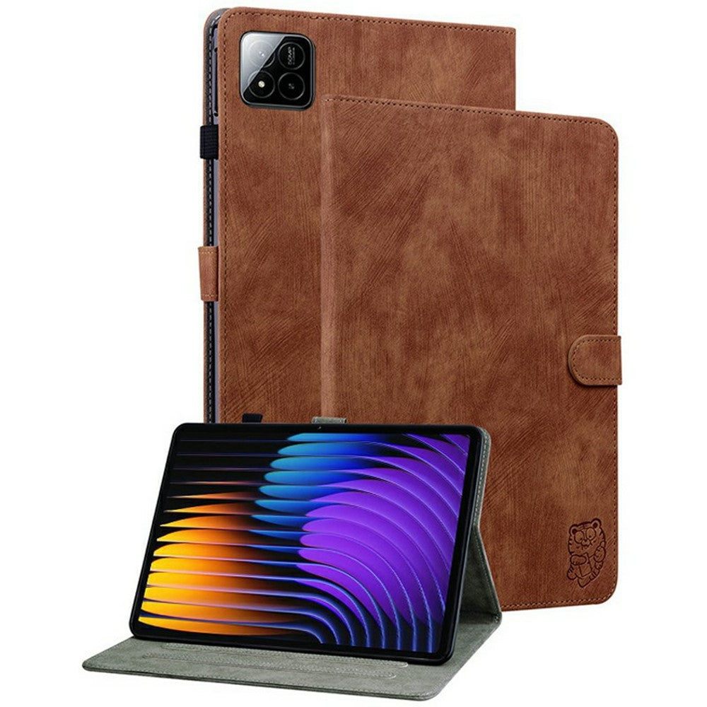 For Xiaomi Poco Pad X1 / Pad 8 Pro / Pad 8 / Pad 7 Pro / Pad 7 Cases Tiger Imprint Anti-Scratch PU Leather Tablet Cover