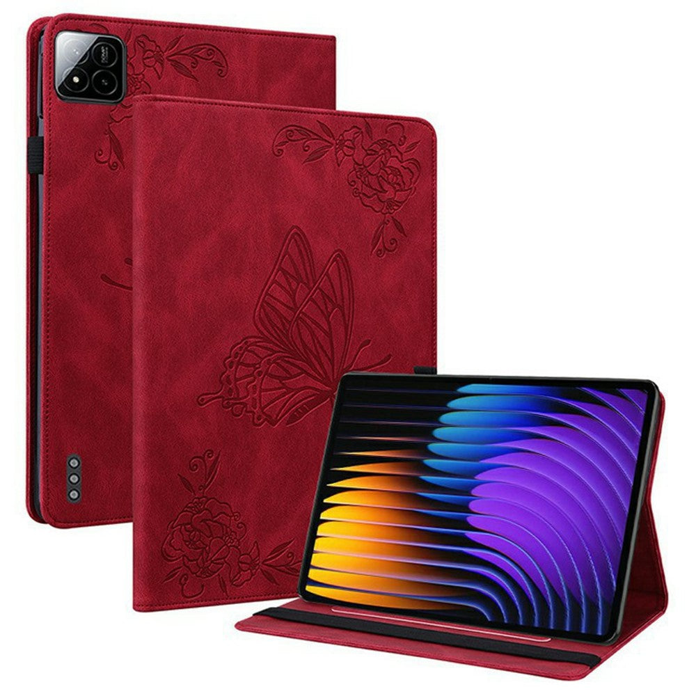 For Xiaomi Poco Pad X1 / Pad 8 Pro / Pad 8 / Pad 7 Pro / Pad 7 Case Butterfly Flower Imprint PU Leather Tablet Cover with Card Slots