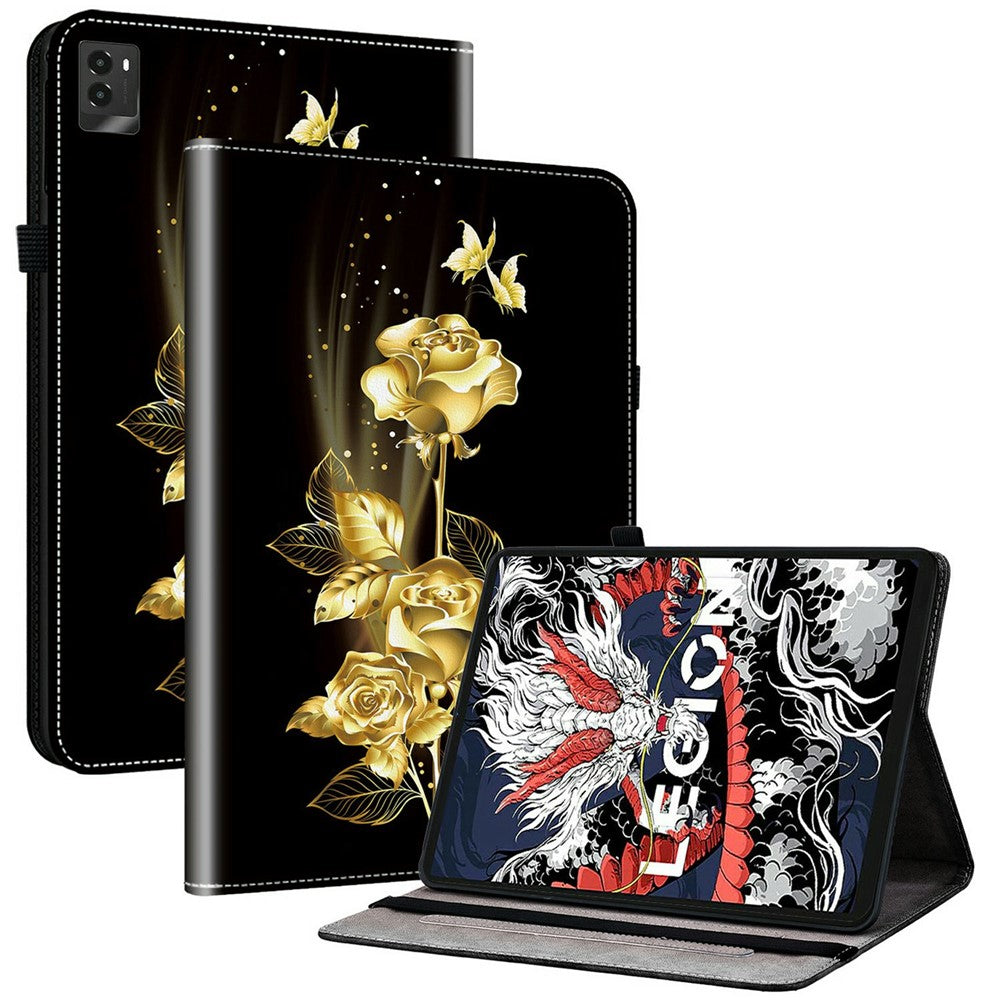 For Lenovo Legion Y700 (2025) Leather Case Pattern Printed Stand Tablet Cover with Card Slots