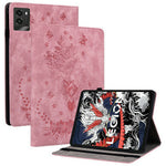 For Lenovo Legion Y700 (2025) Case Card Holder Anti-Scratch Leather Cover Rose Flower Imprint