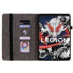 For Lenovo Legion Y700 (2025) Case Card Holder Anti-Scratch Leather Cover Rose Flower Imprint