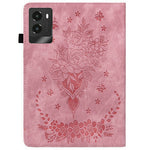 For Lenovo Legion Y700 (2025) Case Card Holder Anti-Scratch Leather Cover Rose Flower Imprint