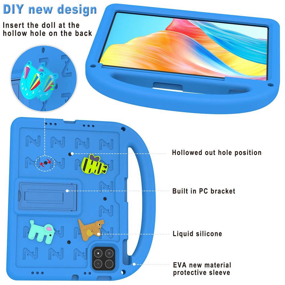 For Xiaomi Poco Pad X1 / Pad 8 Pro / Pad 8 / Pad 7 Pro / Pad 7 Kickstand Case Cartoon Design Anti-Drop EVA+PC Tablet Cover with Strap for Kids