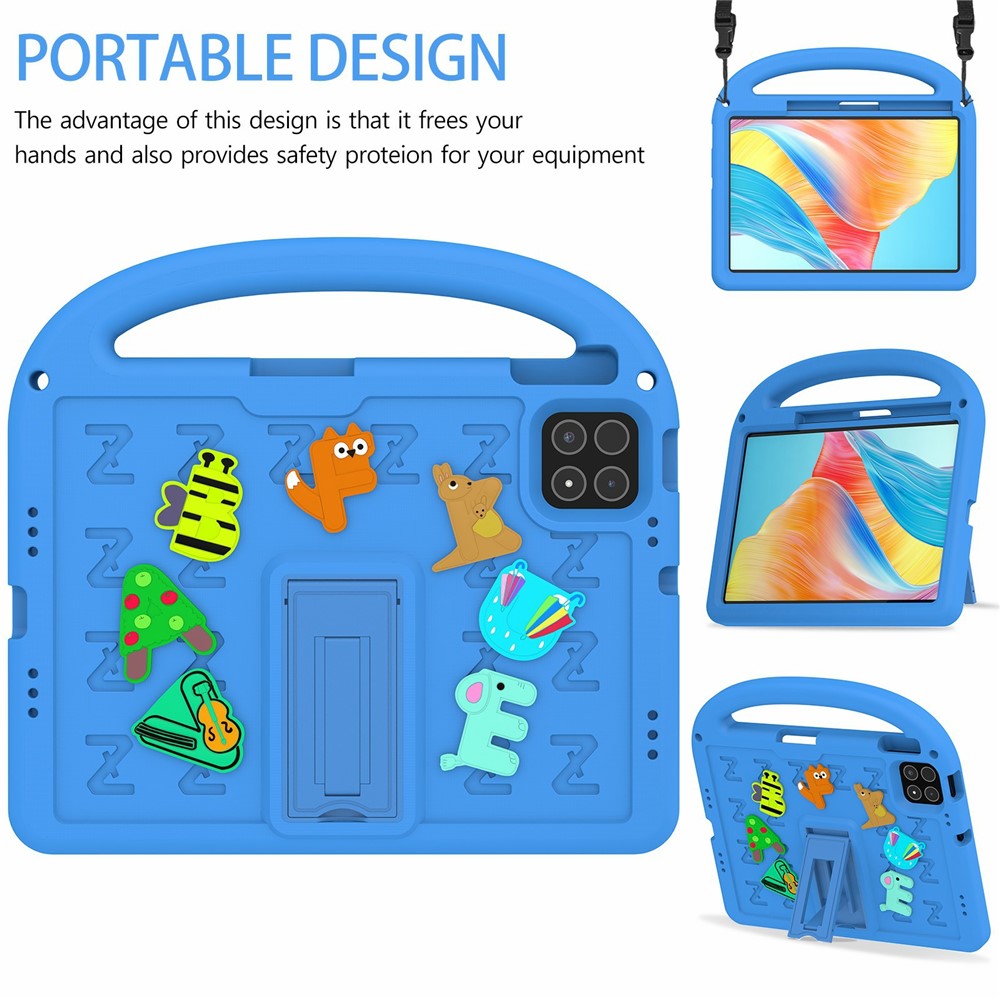 For Xiaomi Poco Pad X1 / Pad 8 Pro / Pad 8 / Pad 7 Pro / Pad 7 Kickstand Case Cartoon Design Anti-Drop EVA+PC Tablet Cover with Strap for Kids