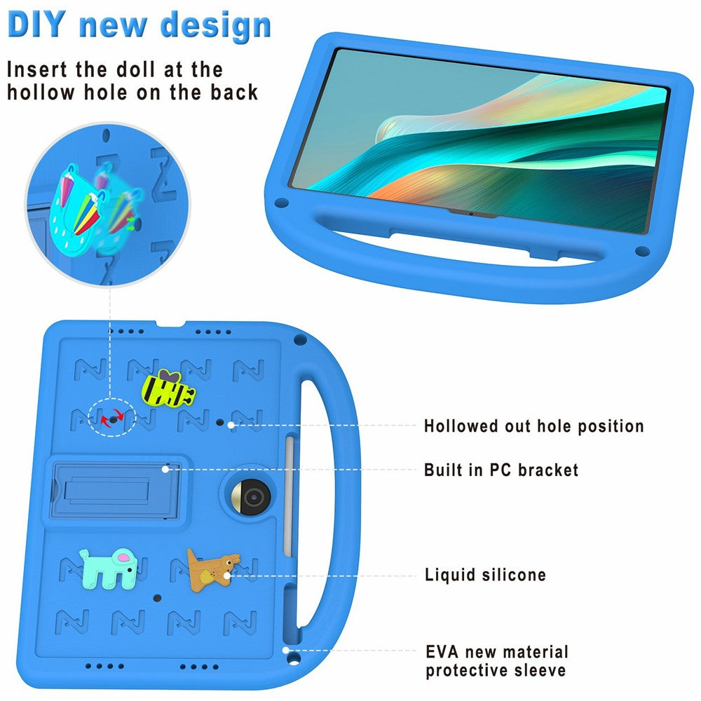 For Honor Pad 9 Standercover med tegneseriedesign Anti-fald EVA+PC Tabletcover med strop til børn