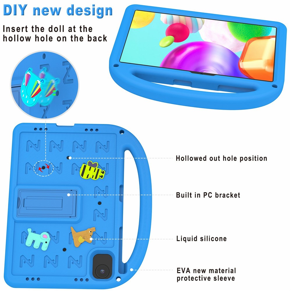For Honor Pad X8b / Pad X8a Kickstand Case Cartoon Design Anti-Drop EVA+PC Tablet Cover with Strap for Kids