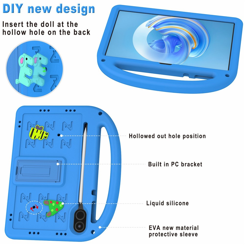 Til Honor Pad X9 / Pad X8 Pro Kickstand Cover Tegneserie Design Anti-Fald EVA+PC Tablet Cover med Rem til Børn