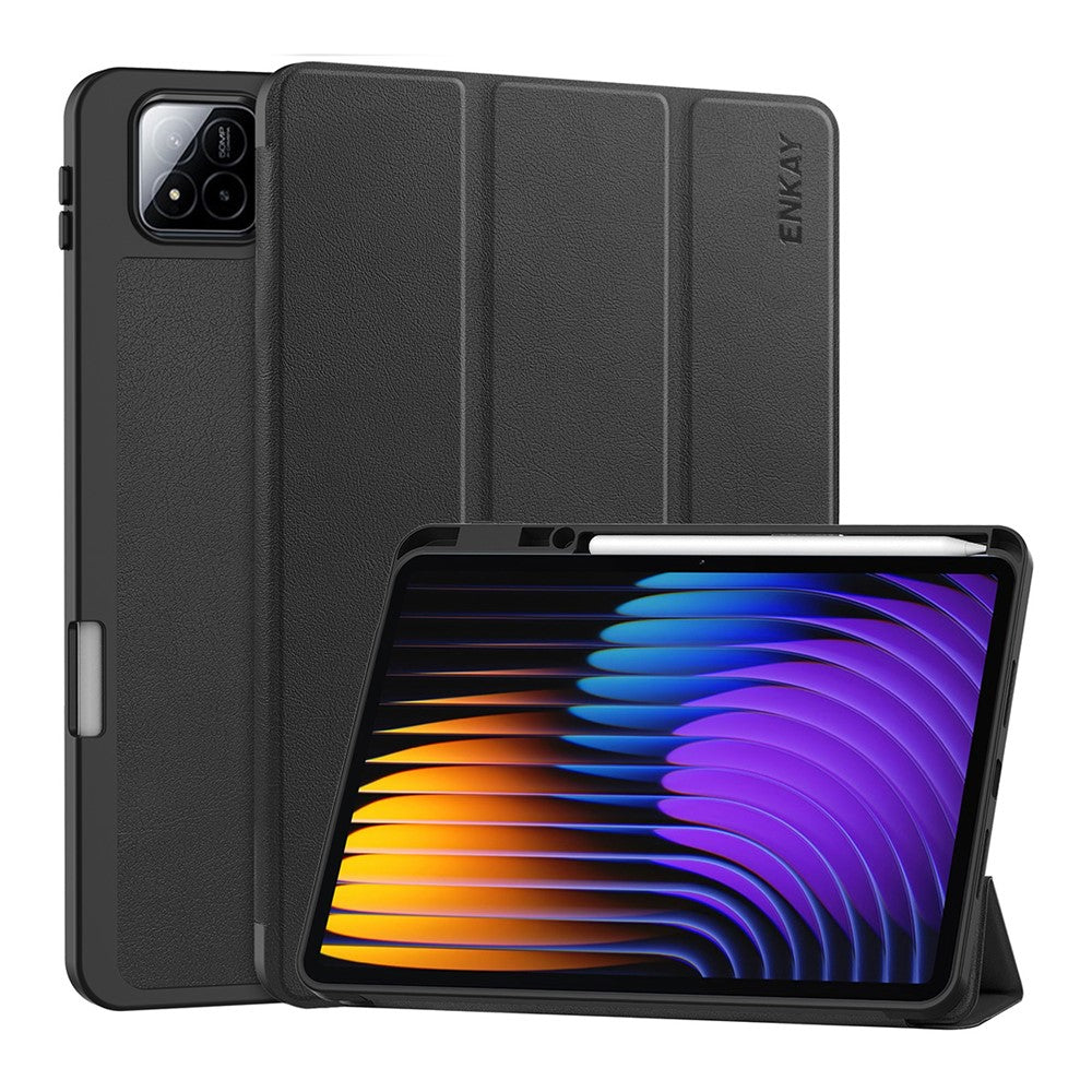 ENKAY HAT PRINCE For Xiaomi Pad 7 Pro / Xiaomi Pad 7  Tri-Fold Stand Tablet Case PU Leather+TPU Smart Cover with Pencil Holder