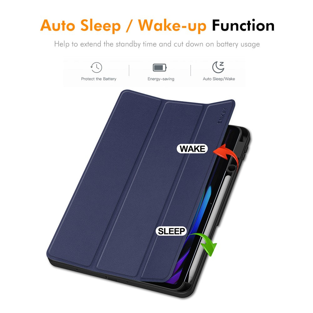 ENKAY HAT PRINCE For Xiaomi Pad 7 Pro / Xiaomi Pad 7  Tri-Fold Stand Tablet Case PU Leather+TPU Smart Cover with Pencil Holder