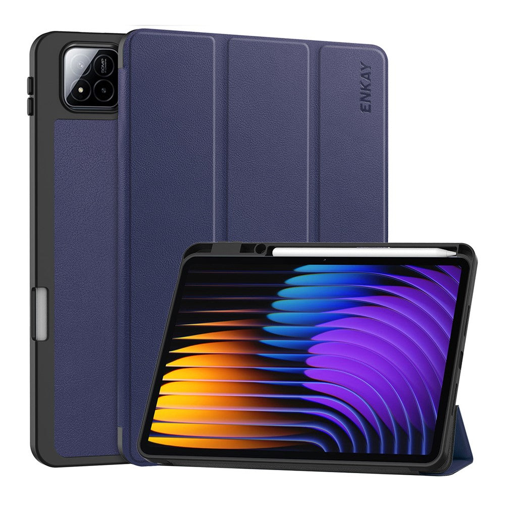 ENKAY HAT PRINCE For Xiaomi Pad 7 Pro / Xiaomi Pad 7  Tri-Fold Stand Tablet Case PU Leather+TPU Smart Cover with Pencil Holder