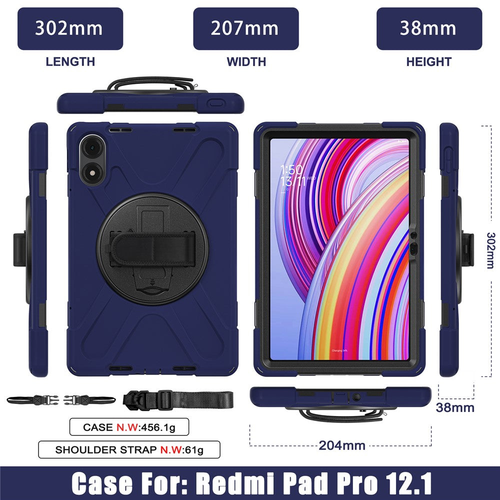 Tablet Case with Shoulder Strap for Xiaomi Redmi Pad Pro 5G / Redmi Pad Pro / Poco Pad 5G / 4G Kickstand Cover