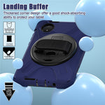 For Xiaomi Redmi Pad SE 4G 8.7 inch Case Rotary Kickstand PC+Silicone Hand Strap Tablet Cover