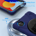 For Xiaomi Redmi Pad SE 4G 8.7 inch Case Rotary Kickstand PC+Silicone Hand Strap Tablet Cover