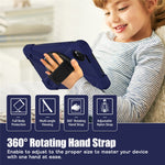 For Xiaomi Redmi Pad SE 4G 8.7 inch Case Rotary Kickstand PC+Silicone Hand Strap Tablet Cover