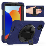 For Xiaomi Redmi Pad SE 4G 8.7 inch Case Rotary Kickstand PC+Silicone Hand Strap Tablet Cover