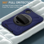 For Xiaomi Redmi Pad SE 4G 8.7 inch Case Rotary Kickstand PC+Silicone Hand Strap Tablet Cover