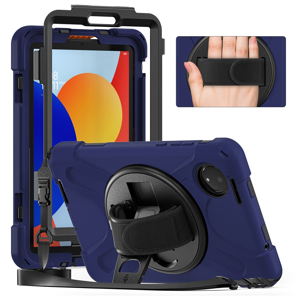 For Xiaomi Redmi Pad SE 4G 8.7 inch Kickstand Case TPU PC Silicone Tablet Cover with Shoulder Strap