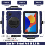 For Xiaomi Redmi Pad SE 4G 8.7 inch Kickstand Case TPU PC Silicone Tablet Cover with Shoulder Strap