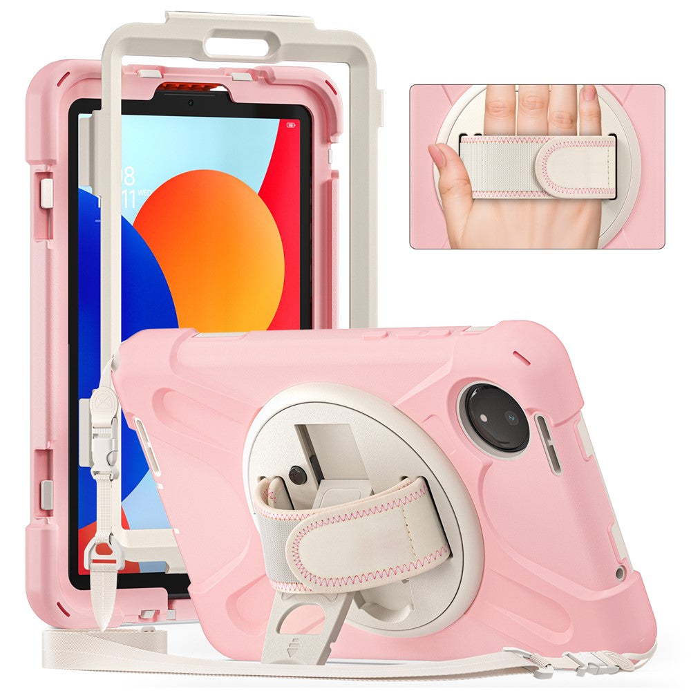 For Xiaomi Redmi Pad SE 4G 8.7 inch Kickstand Case TPU PC Silicone Tablet Cover with Shoulder Strap