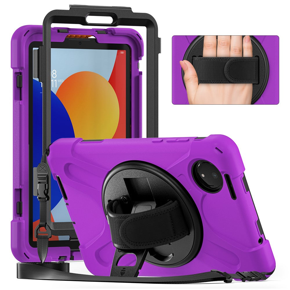For Xiaomi Redmi Pad SE 4G 8.7 inch Kickstand Case TPU PC Silicone Tablet Cover with Shoulder Strap