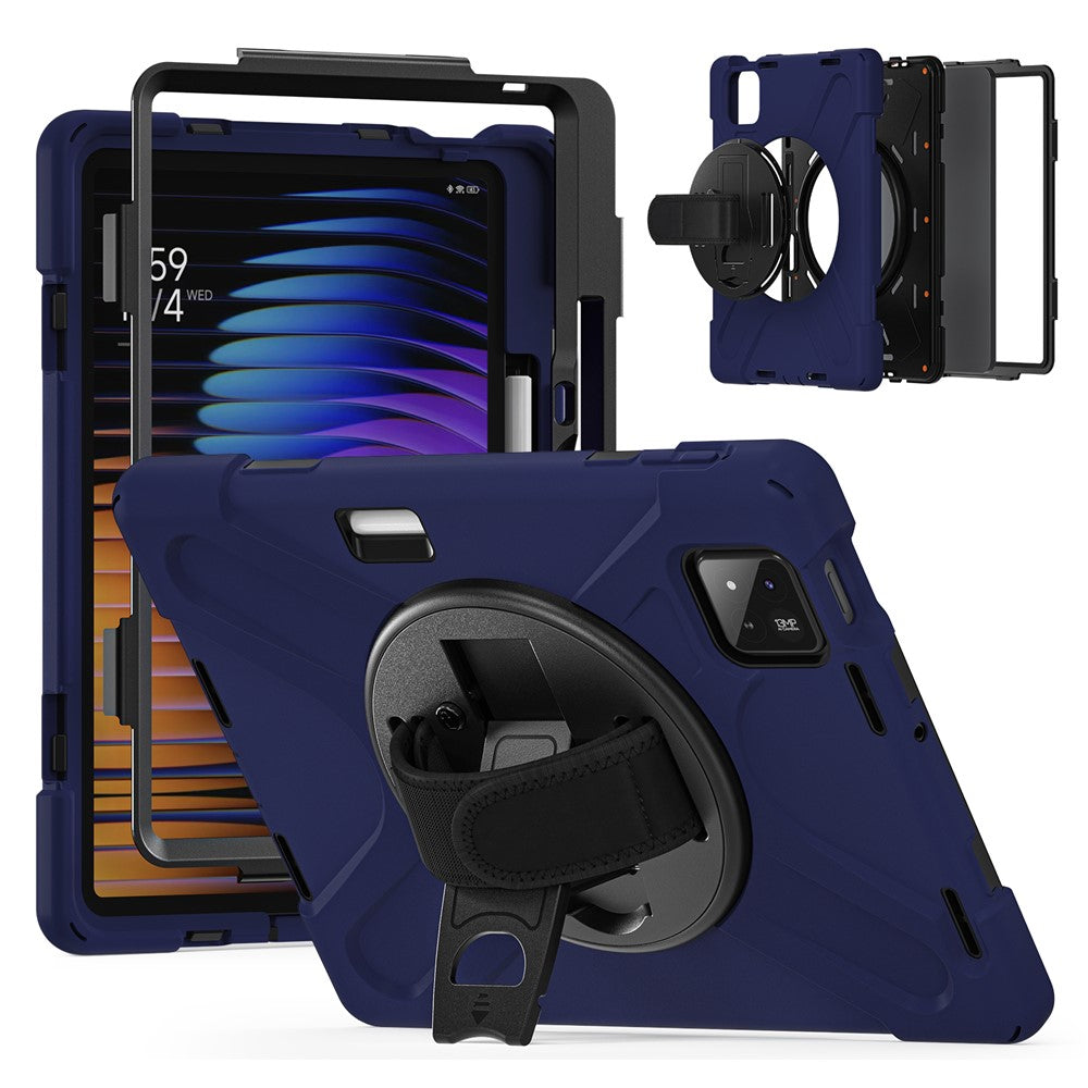 For Xiaomi Pad 8 Pro / Pad 8 / Pad 7 Pro / Pad 7 Case Rotary Kickstand PC+Silicone Hand Strap Tablet Cover