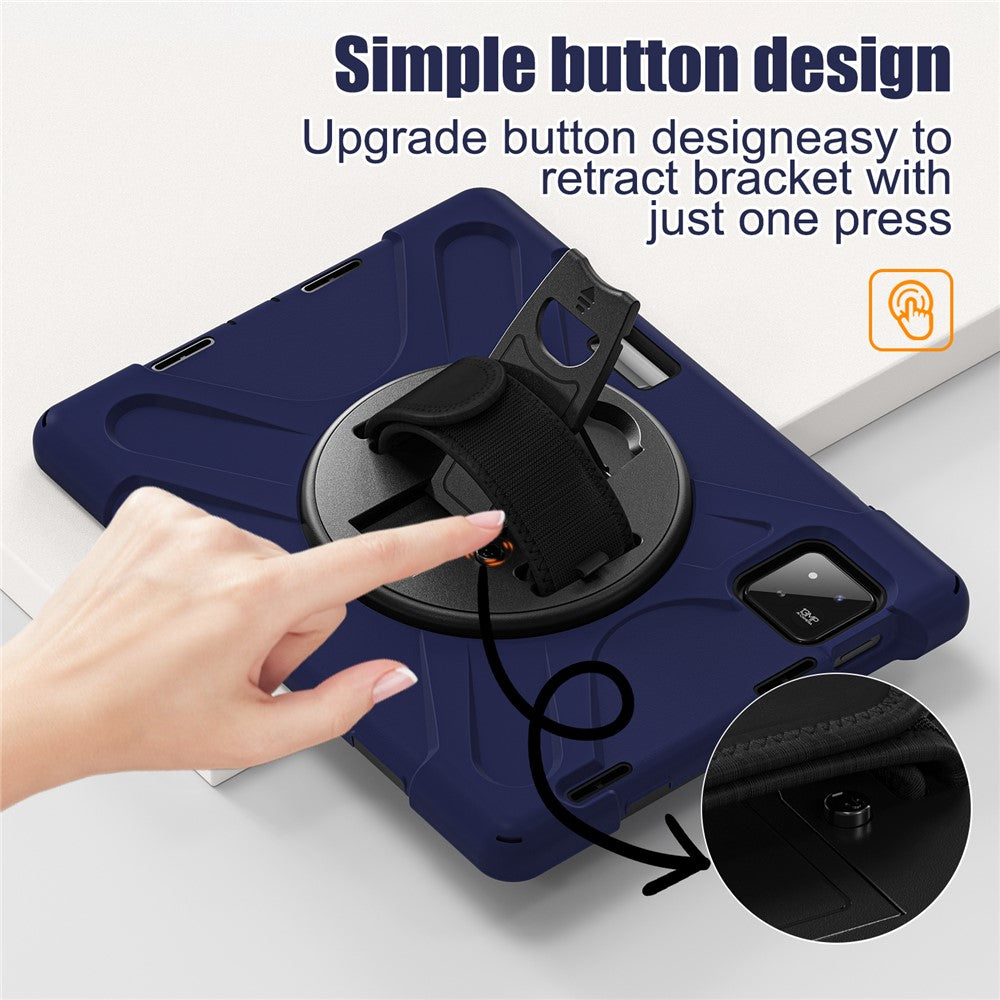 For Xiaomi Pad 8 Pro / Pad 8 / Pad 7 Pro / Pad 7 Case Rotary Kickstand PC+Silicone Hand Strap Tablet Cover