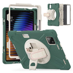 For Xiaomi Pad 8 Pro / Pad 8 / Pad 7 Pro / Pad 7 Case Rotary Kickstand PC+Silicone Hand Strap Tablet Cover