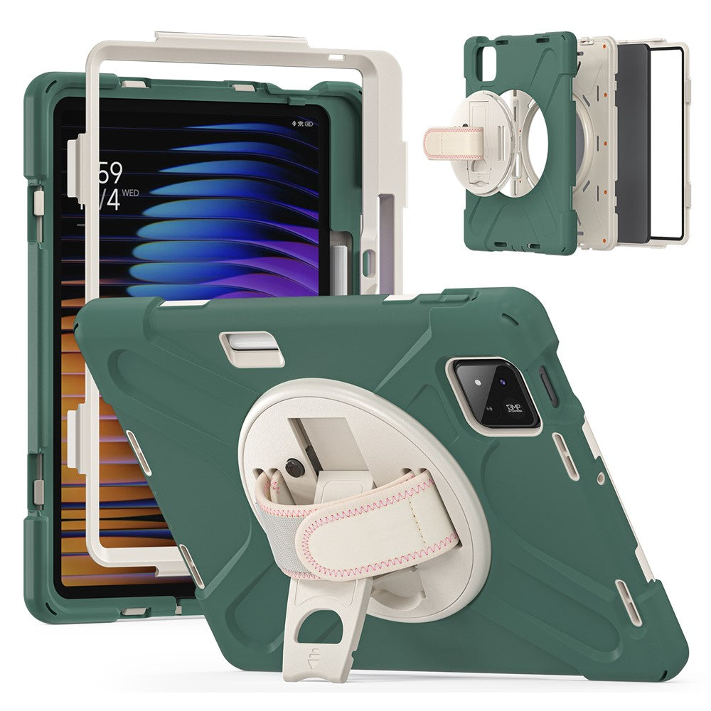 For Xiaomi Pad 8 Pro / Pad 8 / Pad 7 Pro / Pad 7 Case Rotary Kickstand PC+Silicone Hand Strap Tablet Cover