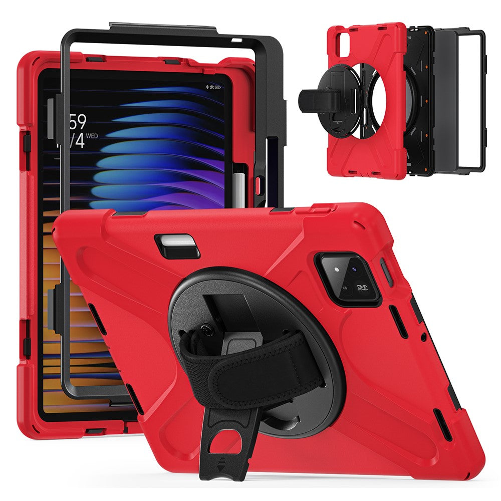 For Xiaomi Pad 8 Pro / Pad 8 / Pad 7 Pro / Pad 7 Case Rotary Kickstand PC+Silicone Hand Strap Tablet Cover