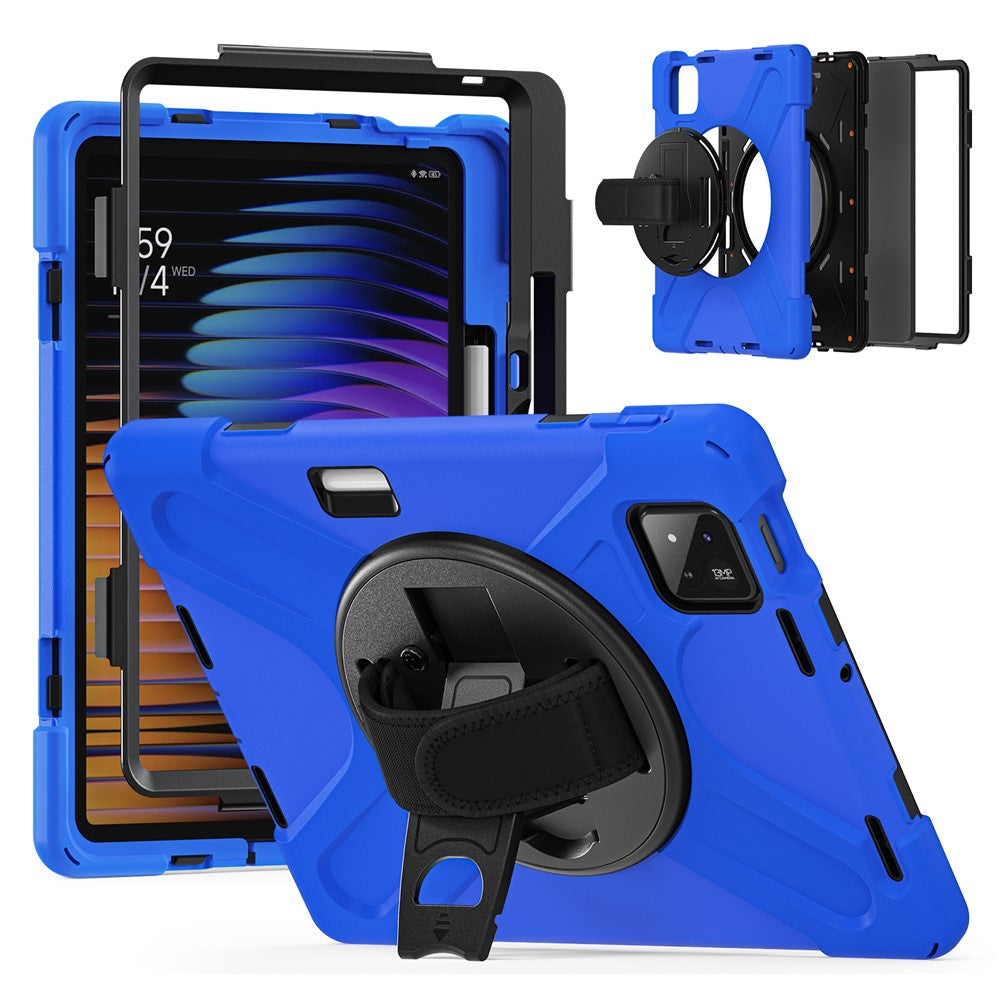 For Xiaomi Pad 8 Pro / Pad 8 / Pad 7 Pro / Pad 7 Case Rotary Kickstand PC+Silicone Hand Strap Tablet Cover