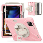 For Xiaomi Pad 8 Pro / Pad 8 / Pad 7 Pro / Pad 7 Case Rotary Kickstand PC+Silicone Hand Strap Tablet Cover